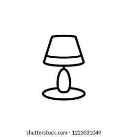 Table Lamp Icon Vector in Thin Line Art & Flat Style on White Isolated Background. EPS 10.