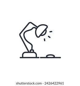 table lamp icon. vector.Editable stroke.linear style sign for use web design,logo.Symbol illustration.