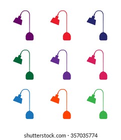table lamp icons color set on white background vector illustration