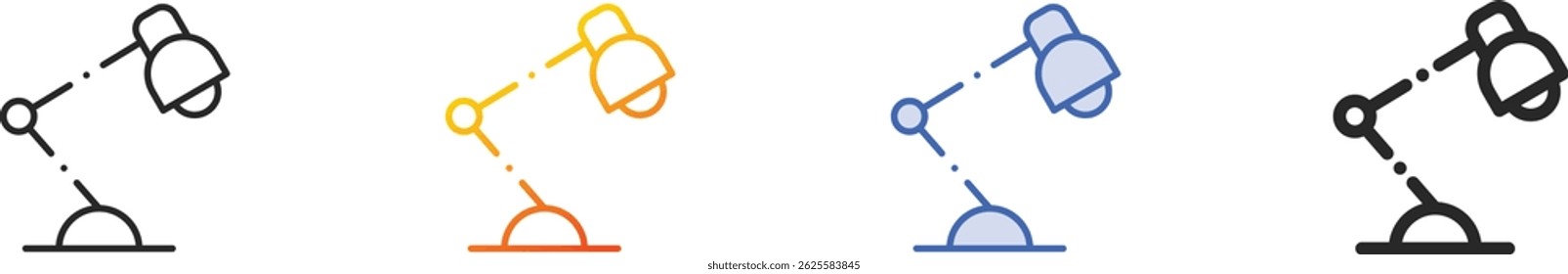 table lamp icon.Thin Linear, Gradient, Blue Stroke and bold Style Design Isolated On White Background