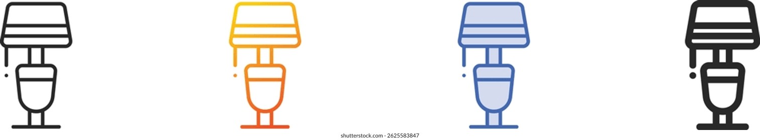 table lamp icon.Thin Linear, Gradient, Blue Stroke and bold Style Design Isolated On White Background
