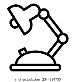 Tischlampe, Beleuchtung, Leuchtlinien Symbol, Bildungskonzept, Beleuchtung Vektorzeichen auf weißem Hintergrund, Umriss-Stil Symbol mobile Konzept Web-Design. Vektorgrafiken.