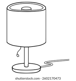 table lamp illustration hand drawn outline vector