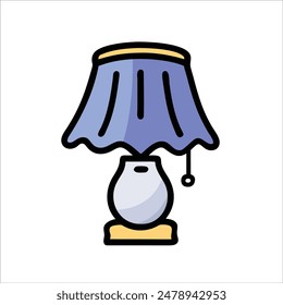 A table lamp for interior design on white background