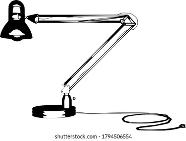 Table lamp isolated on white background. Vector illustration