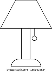 Table lamp isolated on white background flat. Stock vector illustration.