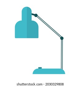 Table lamp isolated on white background. Vector flat illustration. A piece of interior. The object can be used for the design of an apartment, office, premises. 