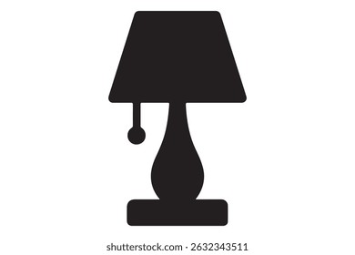 Table lamp isolated on white background, providing light for reading