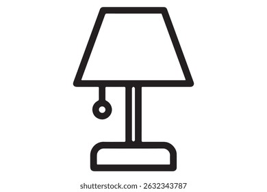 Table lamp isolated on white background, modern interior design icon