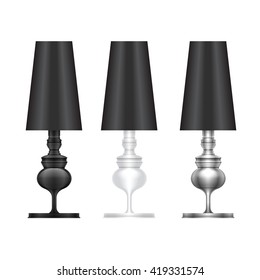 Table lamp isolated on white photo-realistic vector illustration