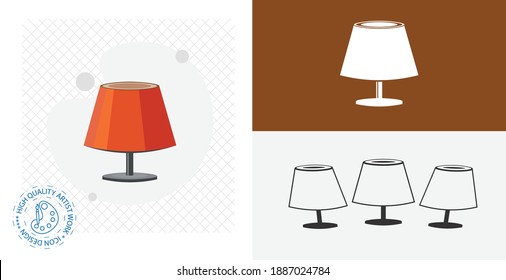 table lamp isolated vector icon. Appliances reading lamp design element