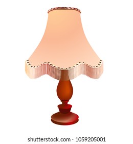 Table lamp with lampshade isolated on white
