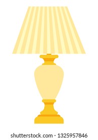 Table lamp with lampshade. Vector isolated illustration.