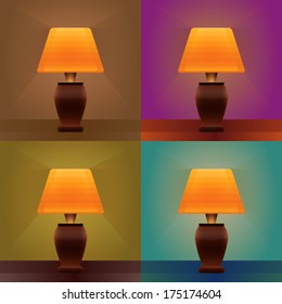 table lamp light brown background