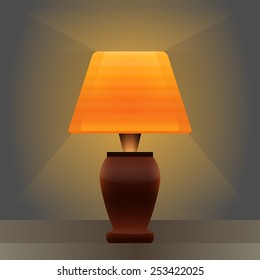 table lamp light brown background