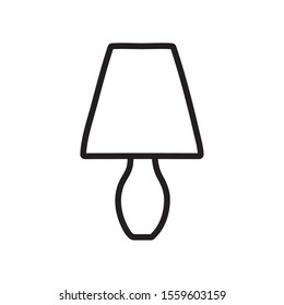 table lamp light decoration interior icon vector illustration thick line