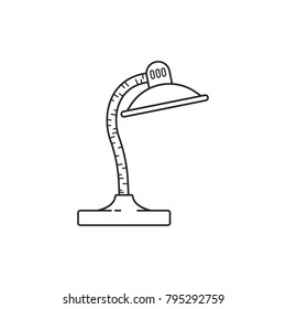 Table lamp light with flexible stem icon line