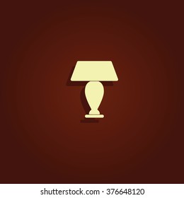 Table lamp light icon.