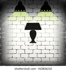 Table lamp light icon.
