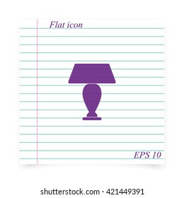 Table lamp light icon.