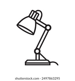 Tischlampe Lichtsymbol Umriss helle Glühbirne Design.