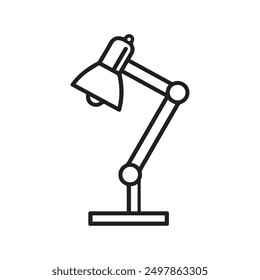 Table lamp light icon outline bright bulb design.