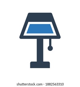 símbolo de signo de icono de luz de la lámpara de mesa