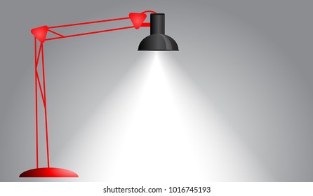 table lamp light on a gray background