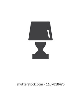 Table lamp light vector icon. filled flat sign for mobile concept and web design. Desk lamp simple solid icon. Symbol, logo illustration. Pixel perfect vector graphics
