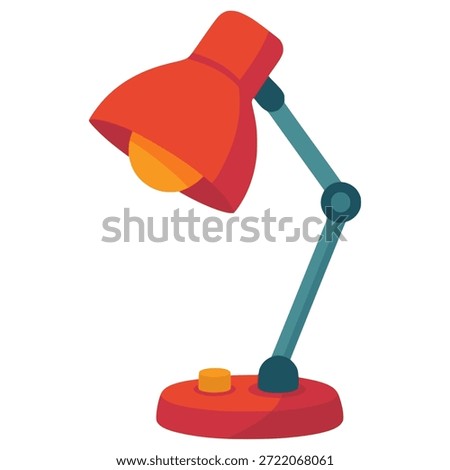 table lamp lighting decoration flat color vector illustration template design