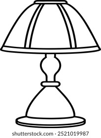 Design da arte da linha da lâmpada de mesa em preto e branco