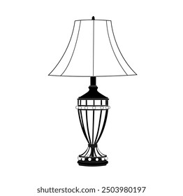 Tabelle Lampe Linie Kunstvektor