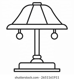 Table lamp line art vector on white background