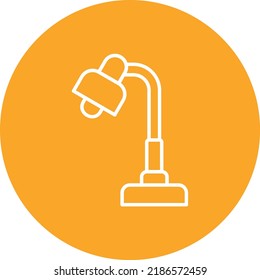 Imagen vectorial del icono de círculo de la línea de la lámpara de tabla. También se puede usar para aplicaciones web, aplicaciones móviles y medios impresos.
