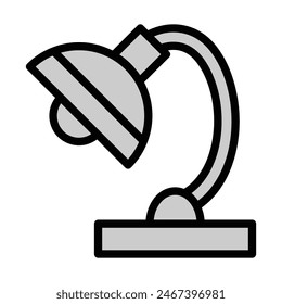 Diseño de iconos llenos de línea de lámpara de mesa