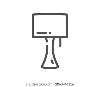 Table lamp line icon. Bedside light sign. Interior illuminate symbol. Quality design element. Linear style table lamp icon. Editable stroke. Vector