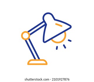 Icono de línea de lámpara de mesa. Señal de luz de la cama. Símbolo de iluminación interior. Concepto colorido del contorno de línea delgada. Icono de lámpara de mesa de estilo lineal. Trazo editable. Vector