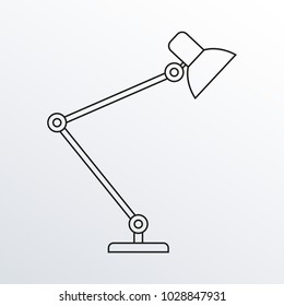 Table lamp line icon. Desk lamp outline. Vector illustration.