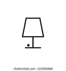 Table lamp line icon. Electric bulb, desk, lampshade. Light concept. Can be used for topics like lamplight, home lighting, interior, decoration