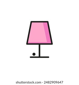 Table lamp line icon. Electric bulb, desk, lampshade. Light concept. Can be used for topics like lamplight, home lighting, interior, decoration