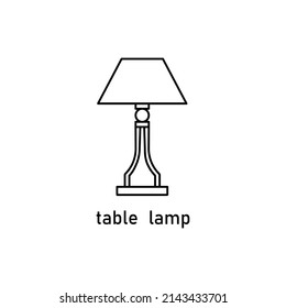 Table lamp line icon. Home illumination. Decorative element for living room. Vector