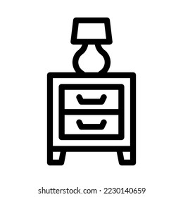 table lamp line icon illustration vector graphic