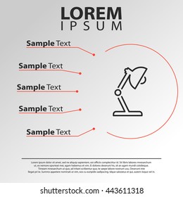 table lamp line icon. lamp infographics template