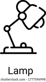 table lamp line icon isolated on white background