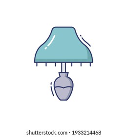Table lamp Line Icon Isolated On White Background