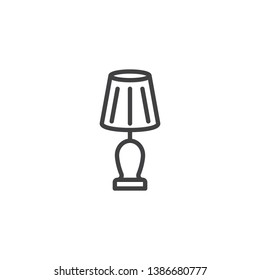 Table lamp line icon. linear style sign for mobile concept and web design. Desk lamp outline vector icon. Symbol, logo illustration. Pixel perfect vector graphics