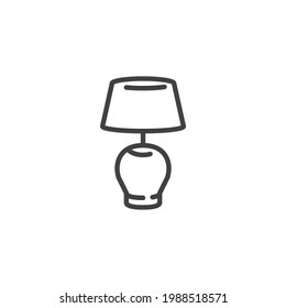 Icono de línea de lámpara de mesa. signo de estilo lineal para concepto móvil y diseño web. Icono vectorial del contorno de la lámpara nocturna. Símbolo, ilustración del logotipo. Gráficos vectoriales