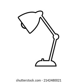 Table lamp line icon. Modern balanced or floating arm desktop lamp. Vector Illustration