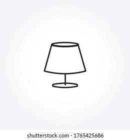 icono de línea de lámpara de mesa sobre fondo blanco