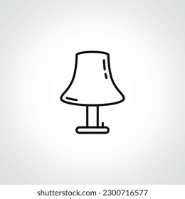 Icono de línea de lámpara de mesa. icono de contorno de la lámpara de lectura.